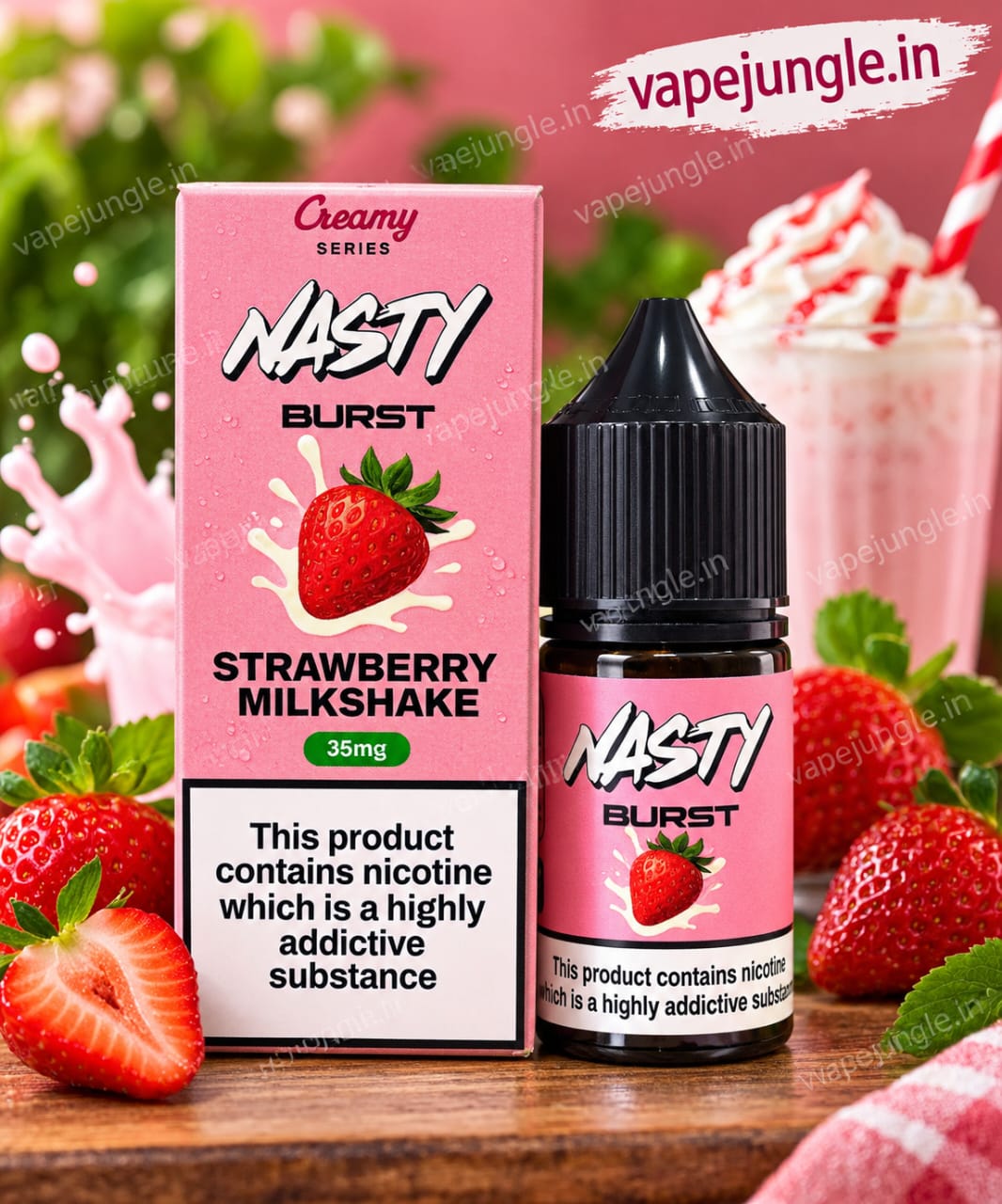 35mg Strawberry Milkshake by Nasty Burst-30ML