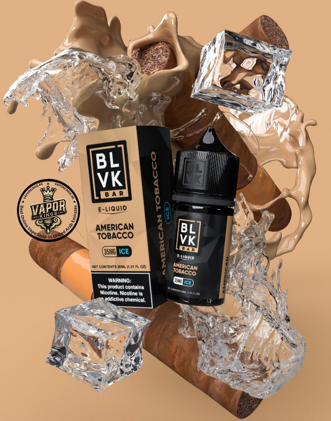 BLVK BAR E-LIQUID| AMERICAN TOBACCO ICE | 35MG 30 ML
