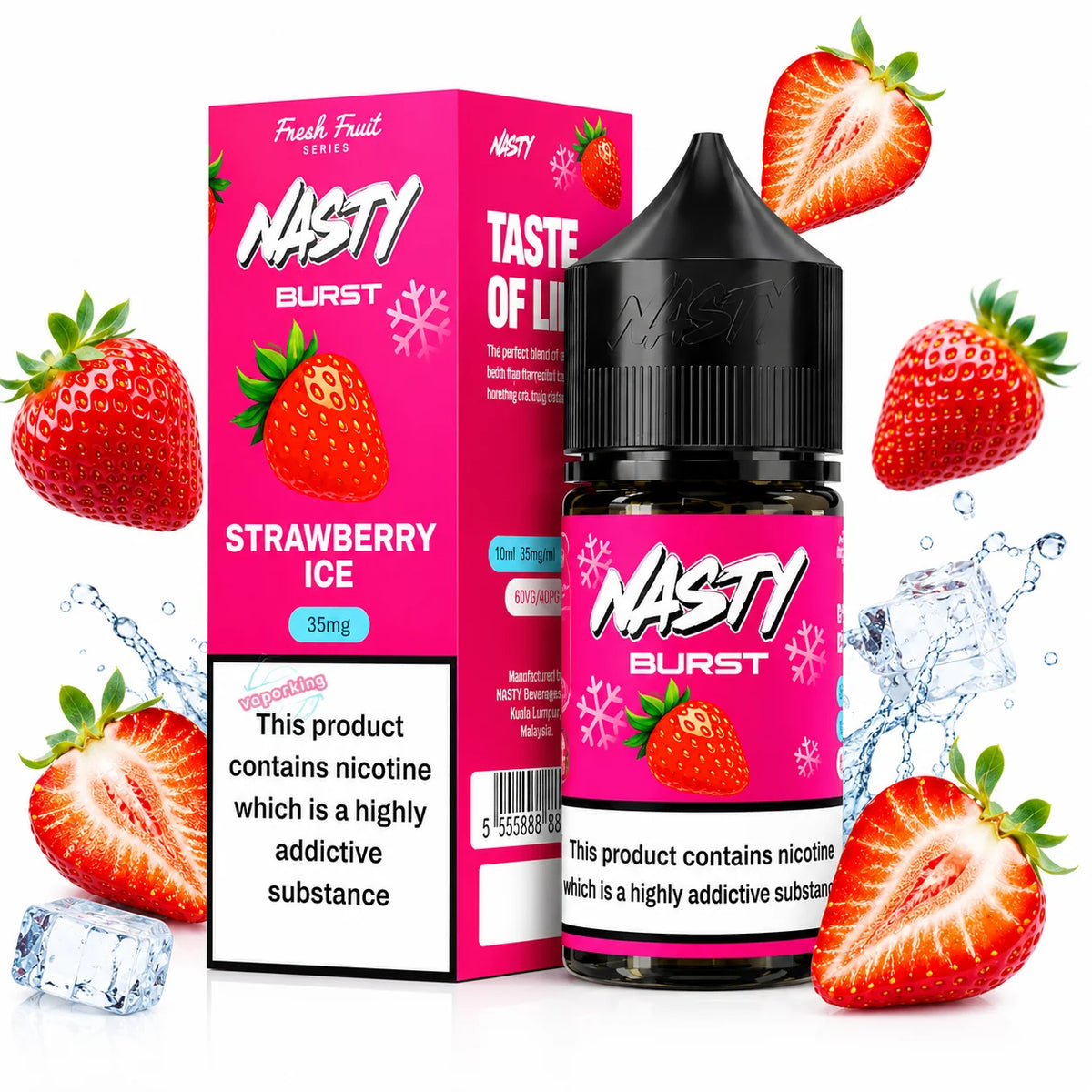 Nasty Burst - Strawberry Ice Nic Salt 35 mg / 50mg  orignal