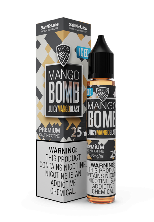 VGOD Mango Bomb Iced SaltNic E-Liquid 25mg / 50mg – Tropical Mango with Cooling Menthol
