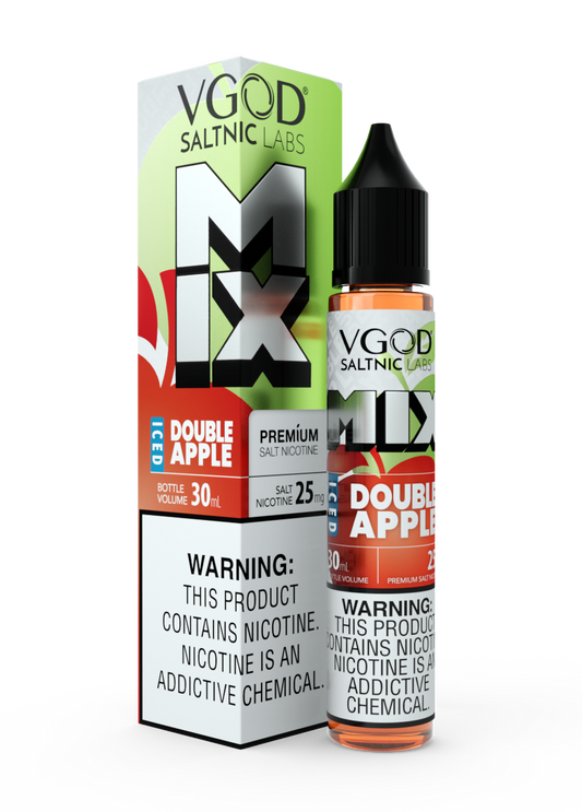 VGOD Mix Iced Double Apple SaltNic E-Liquid – Crisp Red & Green Apple with Cooling Menthol