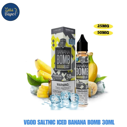 25MG/50mg VGOD ICED Banana Bomb SaltNic 30mL