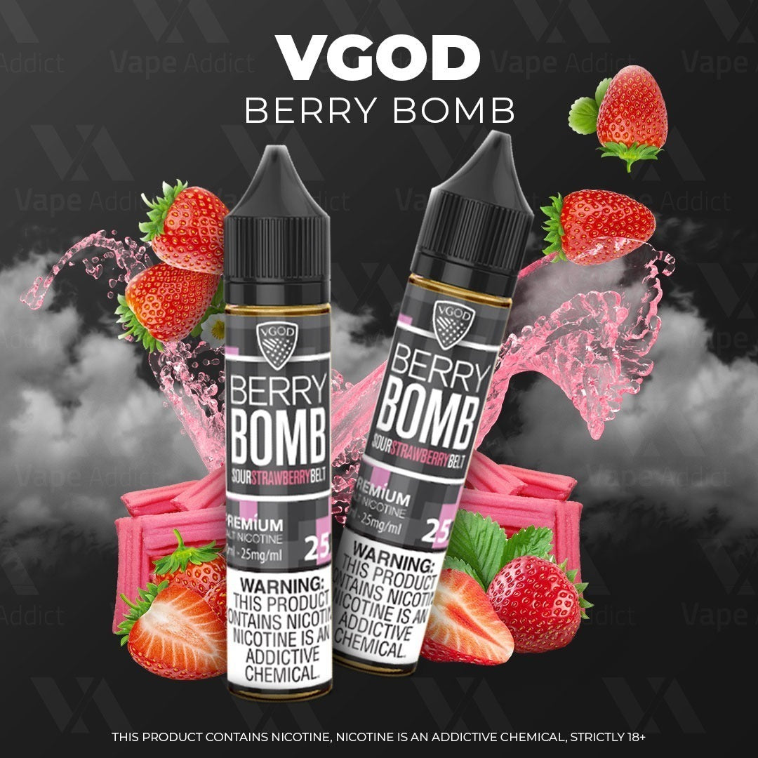 VGOD SaltNic ICED Berry Bomb 30ml - Strawberry Candy 25MG /50 MG