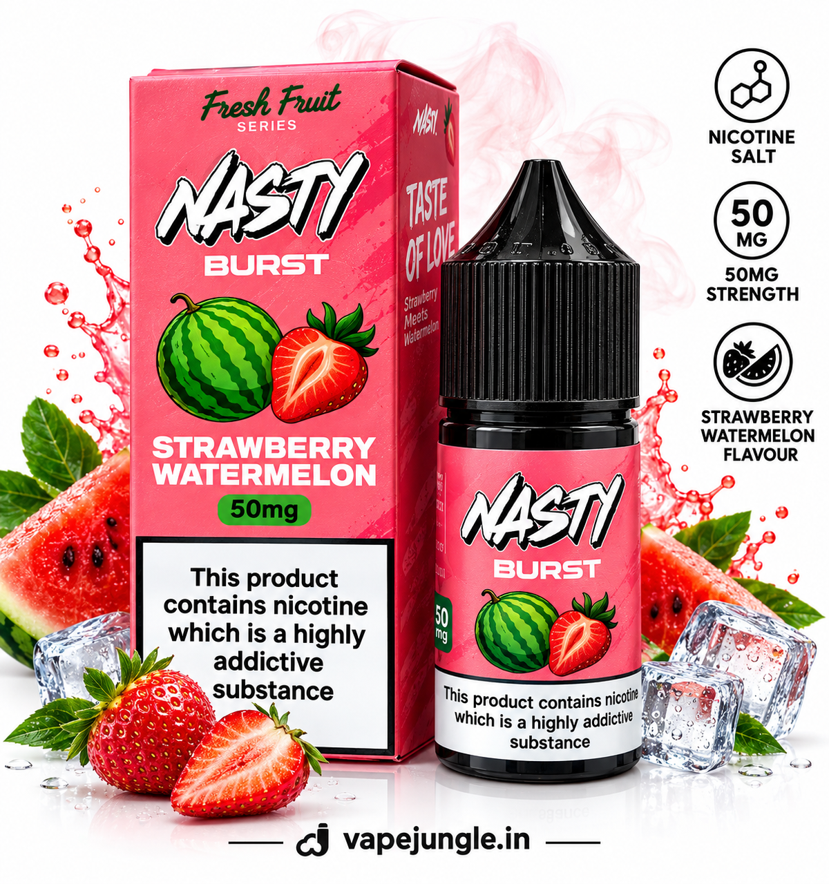 Nasty Burst Strawberry Watermelon 35 mg – 50mg Nicotine Salt