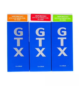 Vaporesso GTX Coil for Target 80 / Target PM30 , GTX One / Go 40 / Go 80, GEN Nano / Air 40 / PT60 / PT80 S / Gen160 / FIT 40, Xiron, Luxe PM40 / PM80 / PM80 S, SWAG PX80, Luxe XR / XR MAX / X PRO / LUXE X2 (5pcs/pack)