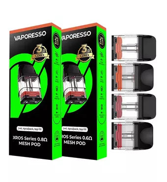 Vaporesso Xros Series Corex 3.0 Pod Cartridge for Xros 6/Xros 6 Mini/Xros 5/ Xros 5 MINI/ Xros/ Xros 2/ Xros Mini/ Xros 3/ Xros 3 Mini/ Xros Nano/ Xros 3 Nano/ Xros Pro/ Xros Cube/ Xros 4/ Xros 4 Mini/Xros 4 Nano 2ml/3ml (4pcs/pack)